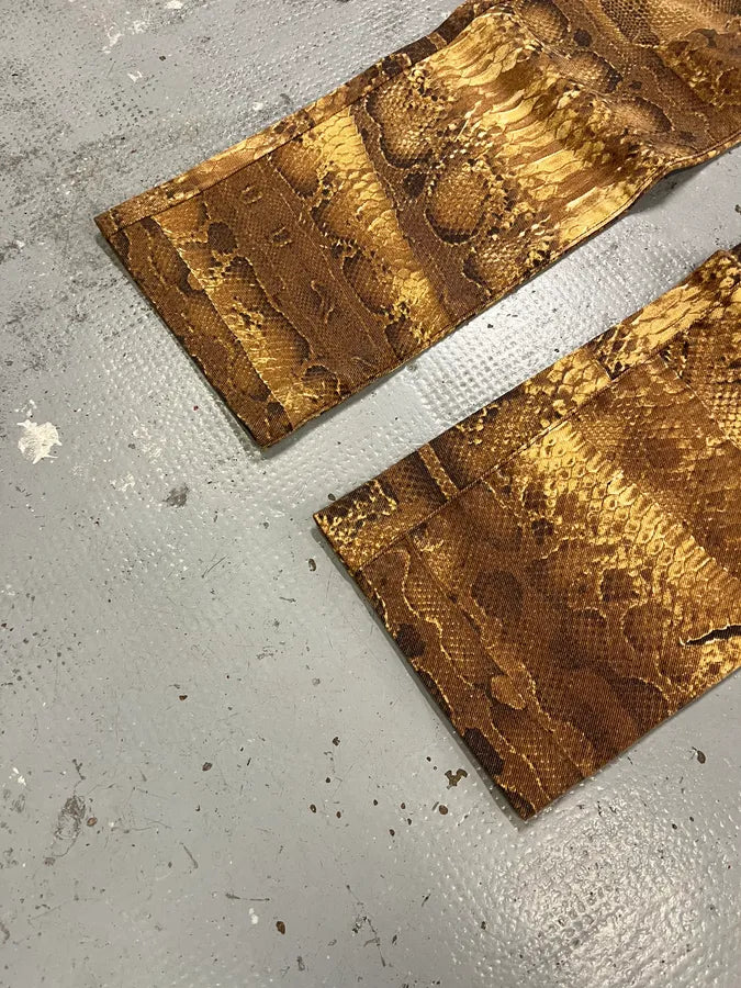 2000s Cavalli Anaconda Snake Effect Brown Pants fBLvtKS 6