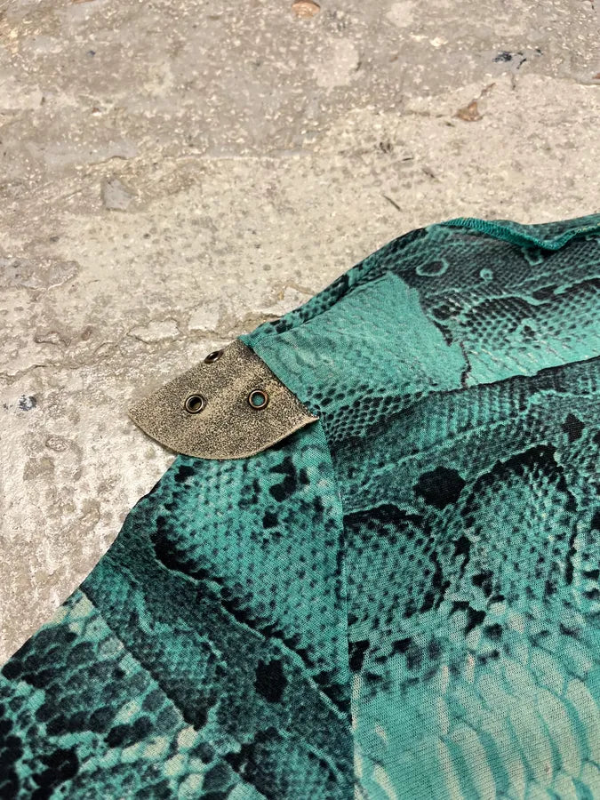 2000s Cavalli Anaconda Snake Green Longsleeves Top TkAoidT 5