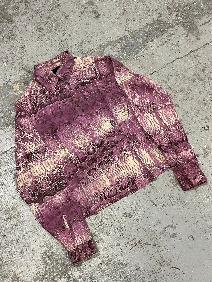 2000s Cavalli Anaconda Snake Purple Shirt ZfilSZX 3