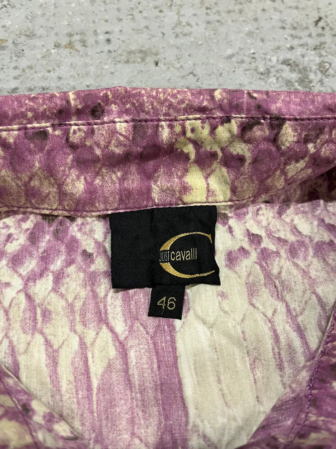 2000s Cavalli Anaconda Snake Purple Shirt ZfilSZX 9