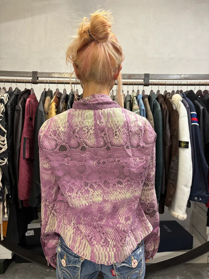 2000s Cavalli Anaconda Snake Purple Shirt ZfilSZX 2