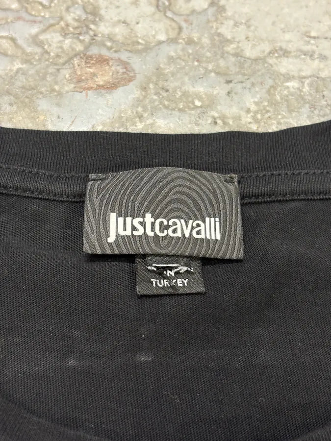 2000s Cavalli Ancient Monsters Black T-Shirt locvXuW 6
