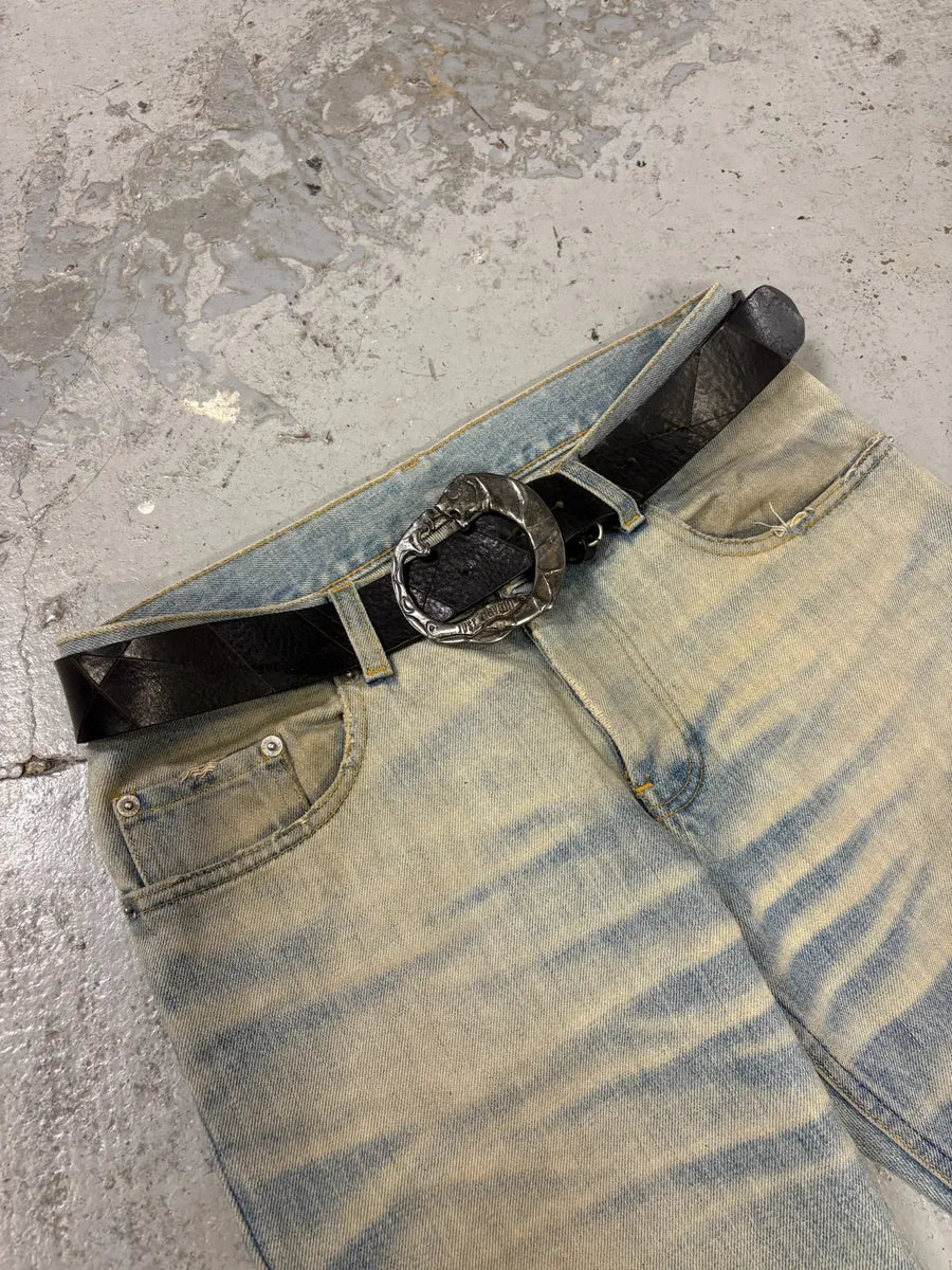 2000s Cavalli Animal Buckle Black Leather Belt MMactkS 0