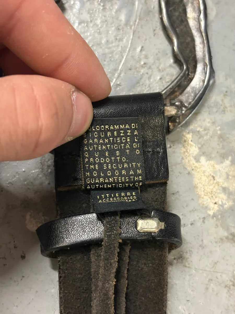 2000s Cavalli Animal Buckle Black Leather Belt MMactkS 6