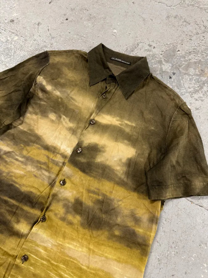 2000s Cavalli Apocalyptic Sunset Brown Faded Shirt (M) 1