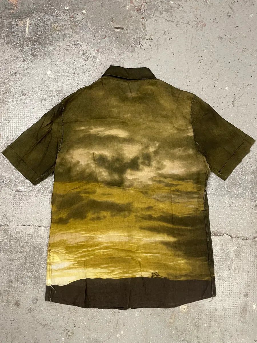 2000s Cavalli Apocalyptic Sunset Brown Faded Shirt (M) 5