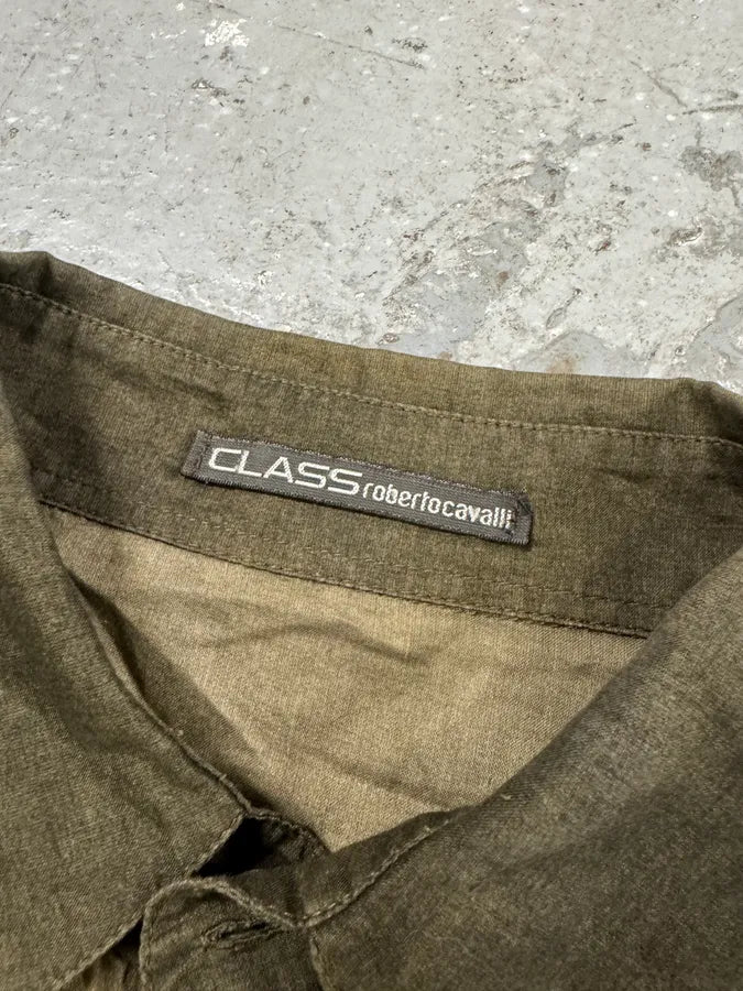 2000s Cavalli Apocalyptic Sunset Brown Faded Shirt (M) 6