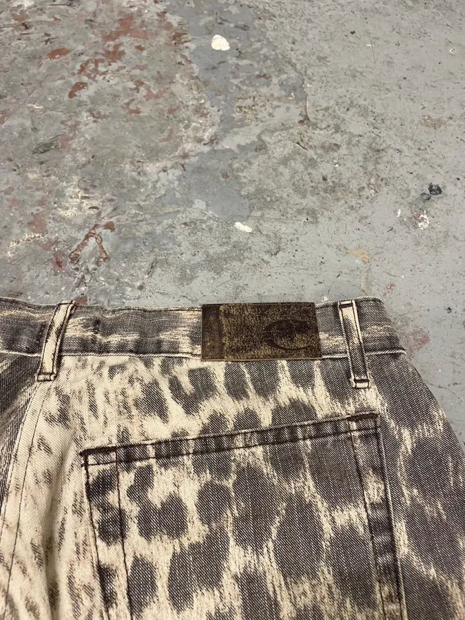 2000s Cavalli Aqua Leopard Print Savage Pants (S) 7