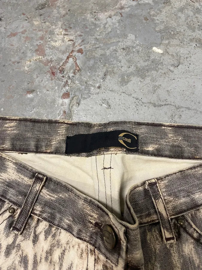 2000s Cavalli Aqua Leopard Print Savage Pants (S) 9