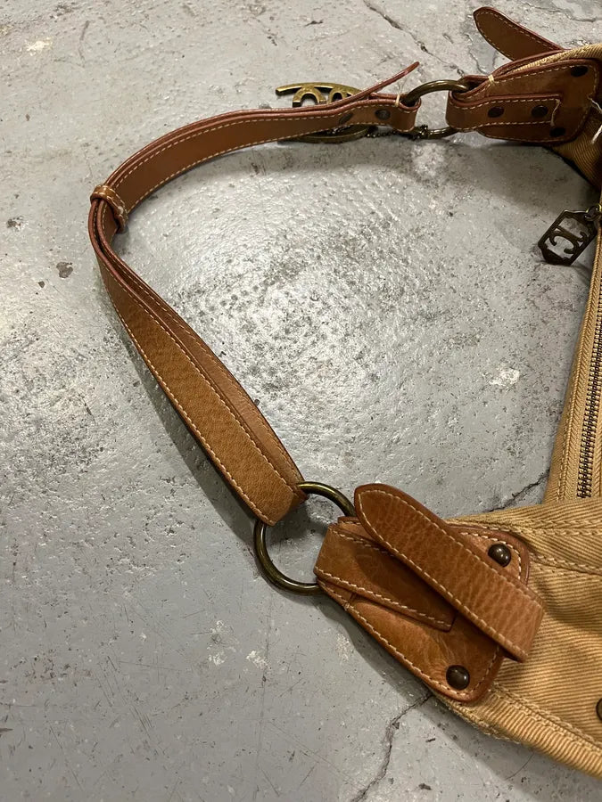 2000s Cavalli Artisal Embellished Beige Handle Bag (OS) aRtjYKo 5