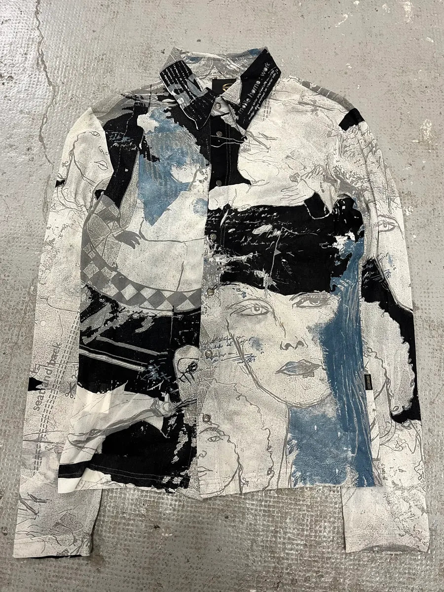 2000s Cavalli Artwork Drawing Shirt (S) 0