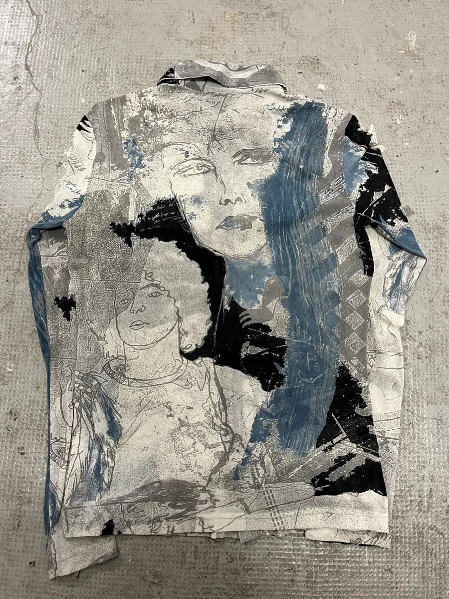 2000s Cavalli Artwork Drawing Shirt (S) 1