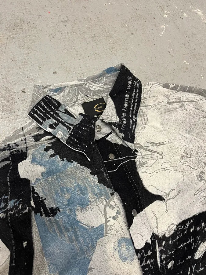 2000s Cavalli Artwork Drawing Shirt (S) 7