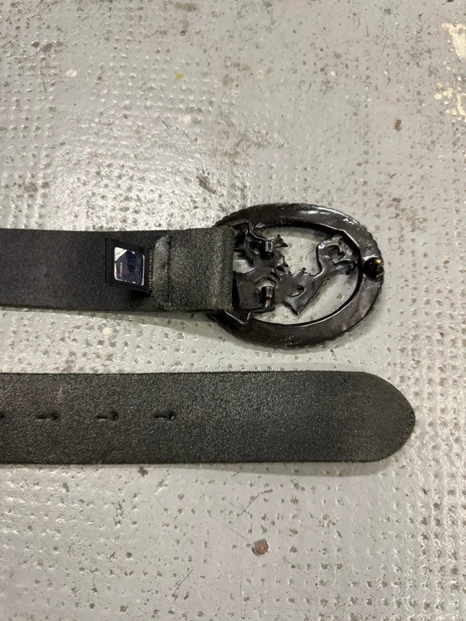 2000s Cavalli Asian Dragon Black Leather Belt sdAaxjG 6