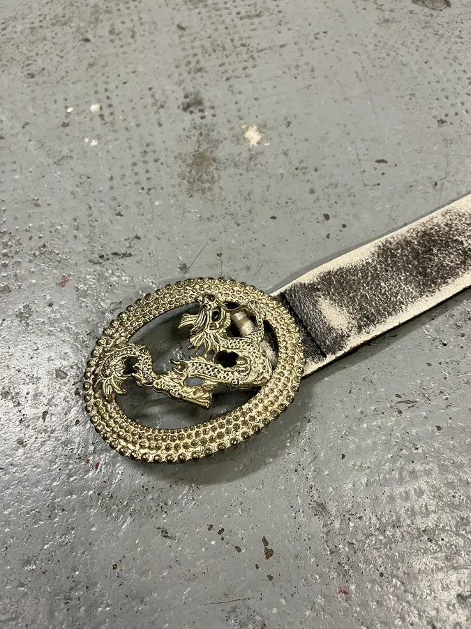 2000s Cavalli Asian Dragon Silver Leather Belt inupkGs 3