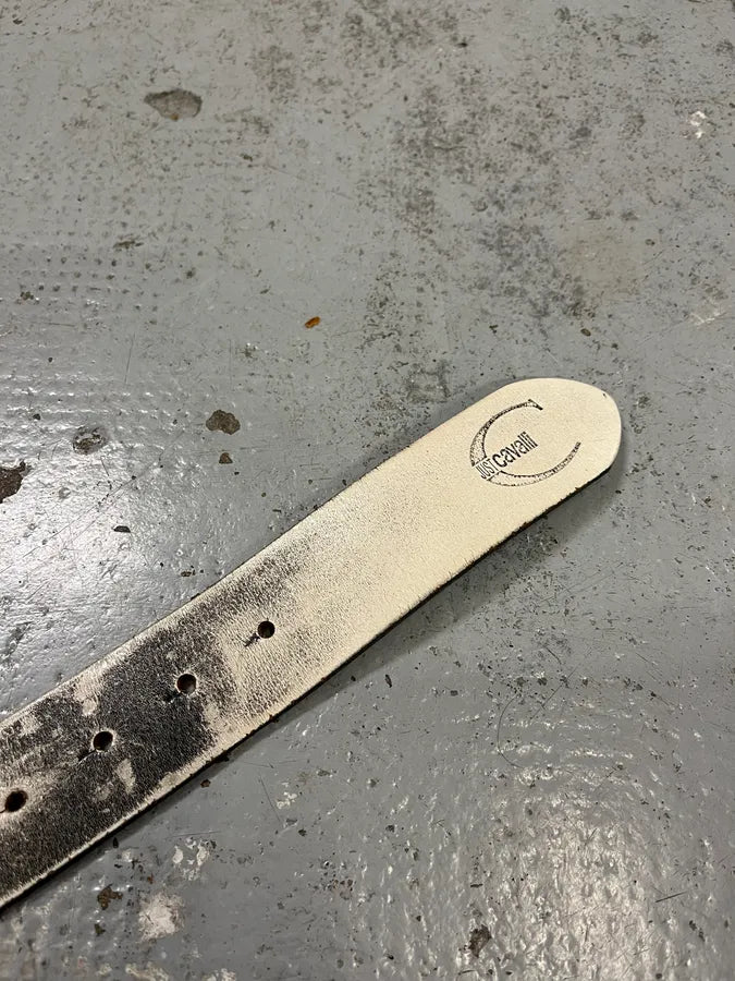 2000s Cavalli Asian Dragon Silver Leather Belt inupkGs 4