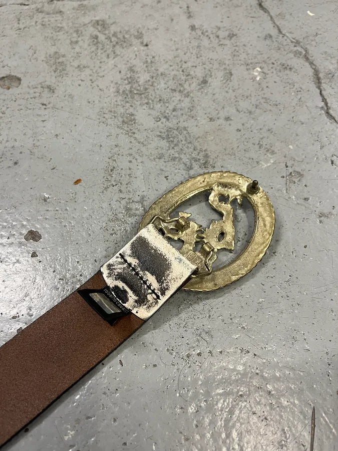 2000s Cavalli Asian Dragon Silver Leather Belt inupkGs 5