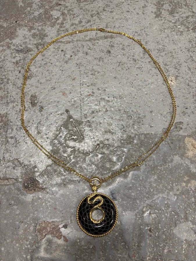 2000s Cavalli Asian Snake Legend Gold Necklace jSuPCIe 3