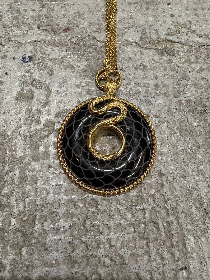 2000s Cavalli Asian Snake Legend Gold Necklace jSuPCIe 4