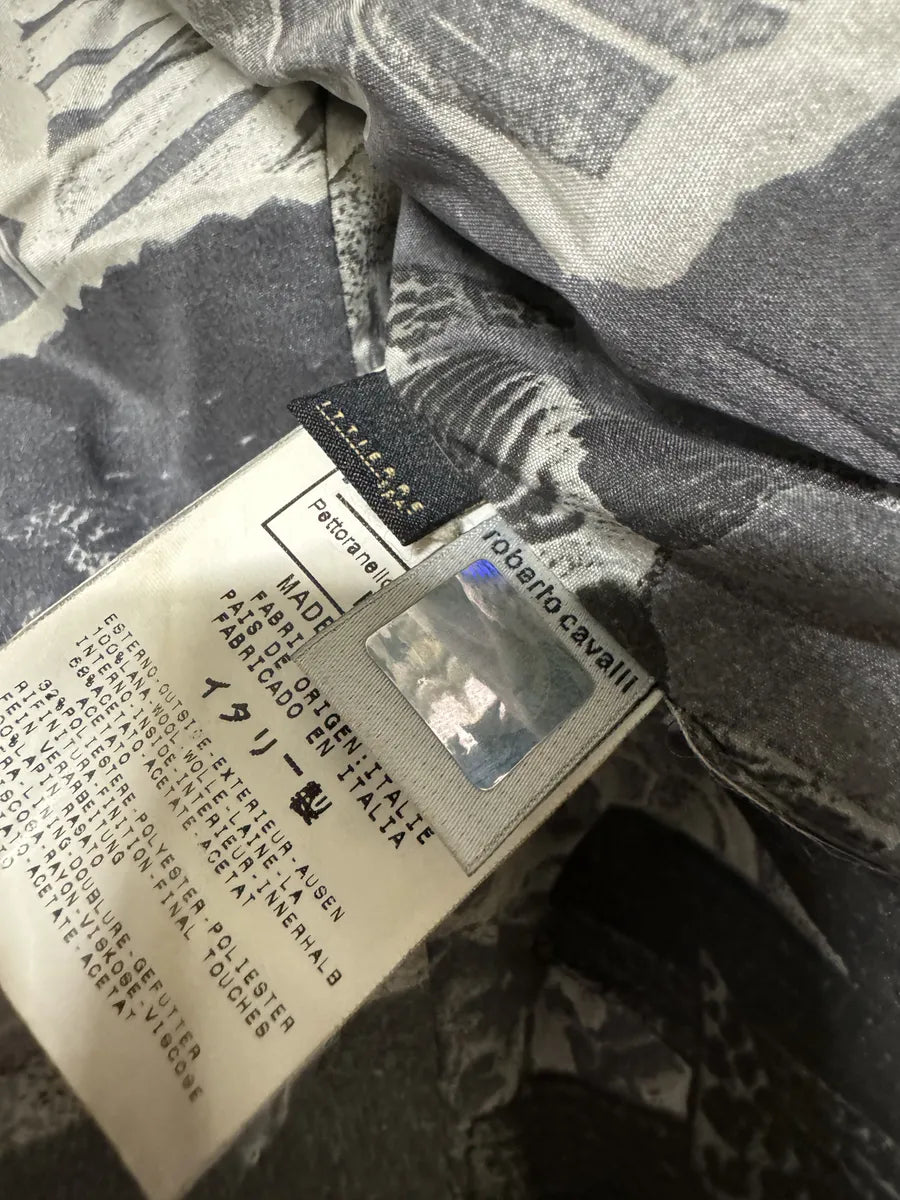 2000s Cavalli Asymmetrical Jacket with Fur Colla OQgtyFm 6