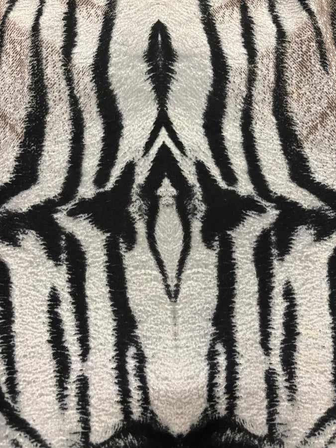 2000s Cavalli Asymmetrical Safari Zebra White & Camel Skirt hAAgBpt 5