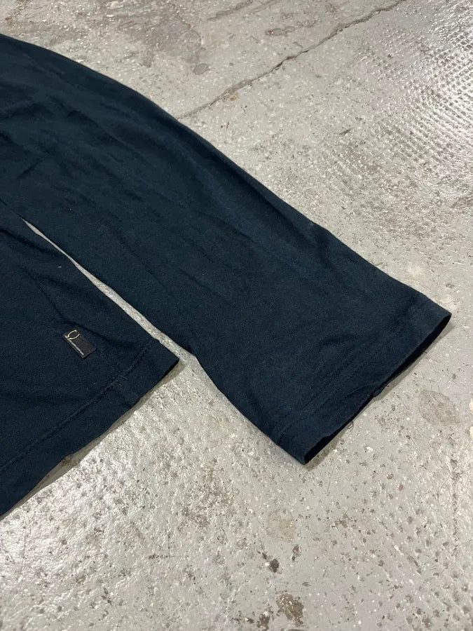 2000s Cavalli Beaded Navy Henley Longsleeves (M/L) slPqVwt 5