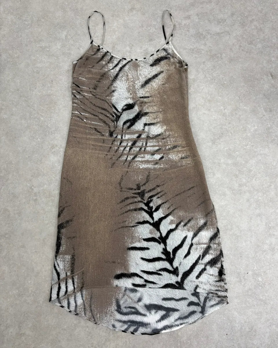 2000s Cavalli Beige & Black Safari Zebra Dress iElxGLi 2