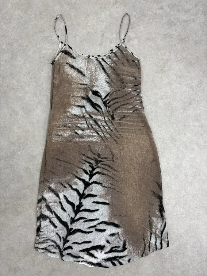 2000s Cavalli Beige & Black Safari Zebra Dress iElxGLi 5