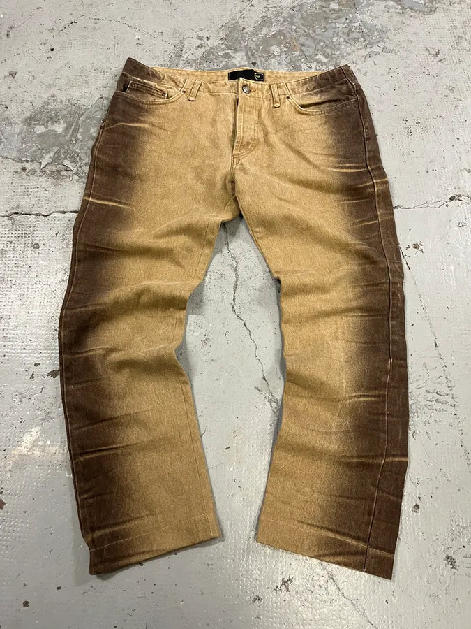 2000s Cavalli Beige & Brown Gradient Pants utyxMzm 0