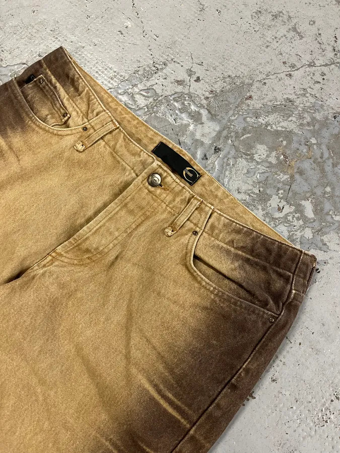 2000s Cavalli Beige & Brown Gradient Pants utyxMzm 4