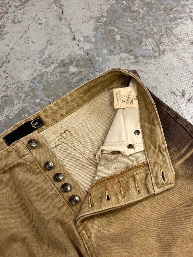 2000s Cavalli Beige & Brown Gradient Pants utyxMzm 8