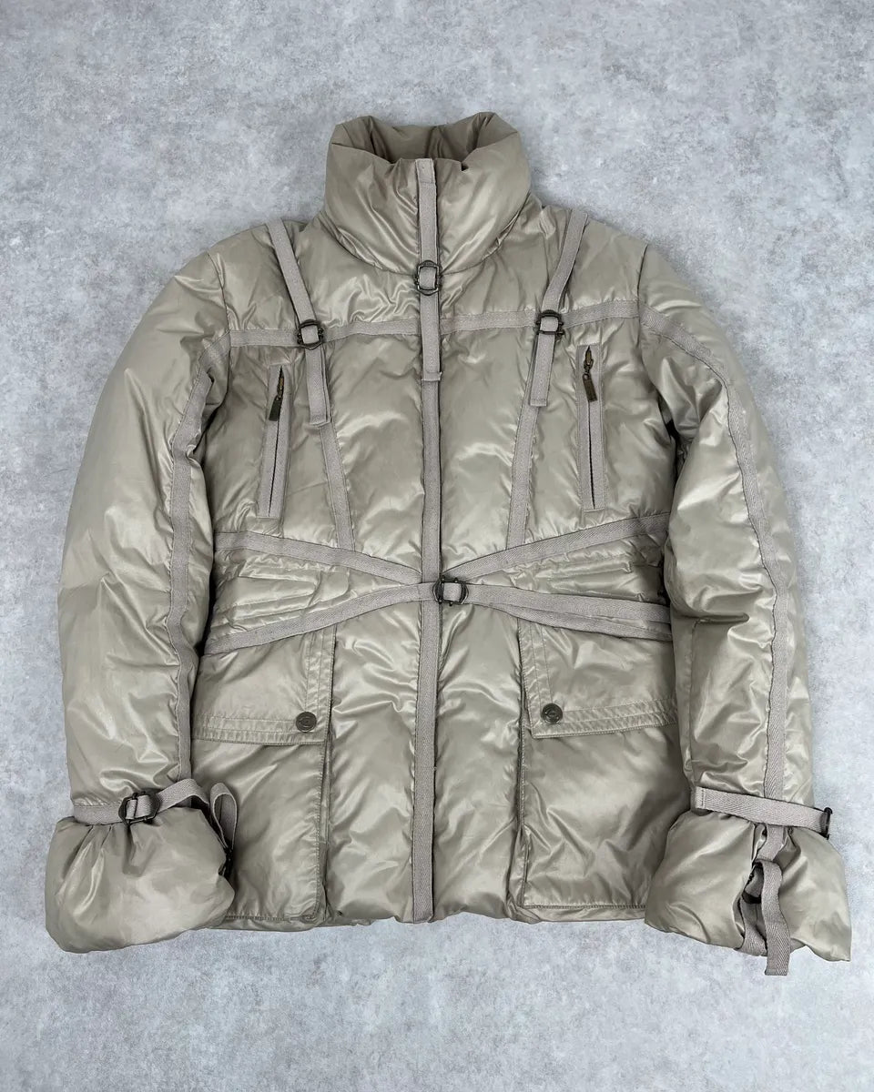 2000s Cavalli Beige Bondage Harness Puffer Jacket QtZHscD 0