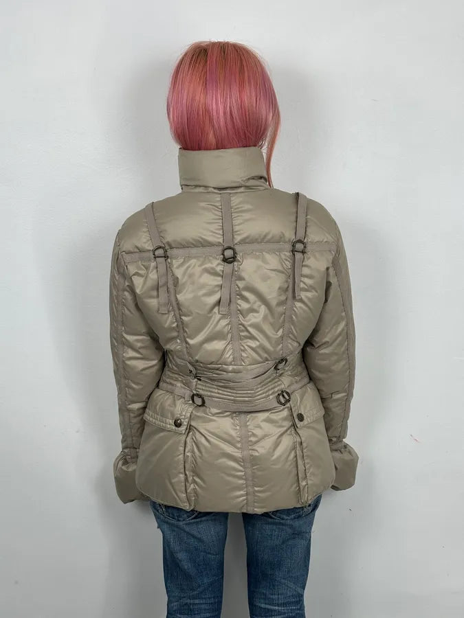 2000s Cavalli Beige Bondage Harness Puffer Jacket QtZHscD 2