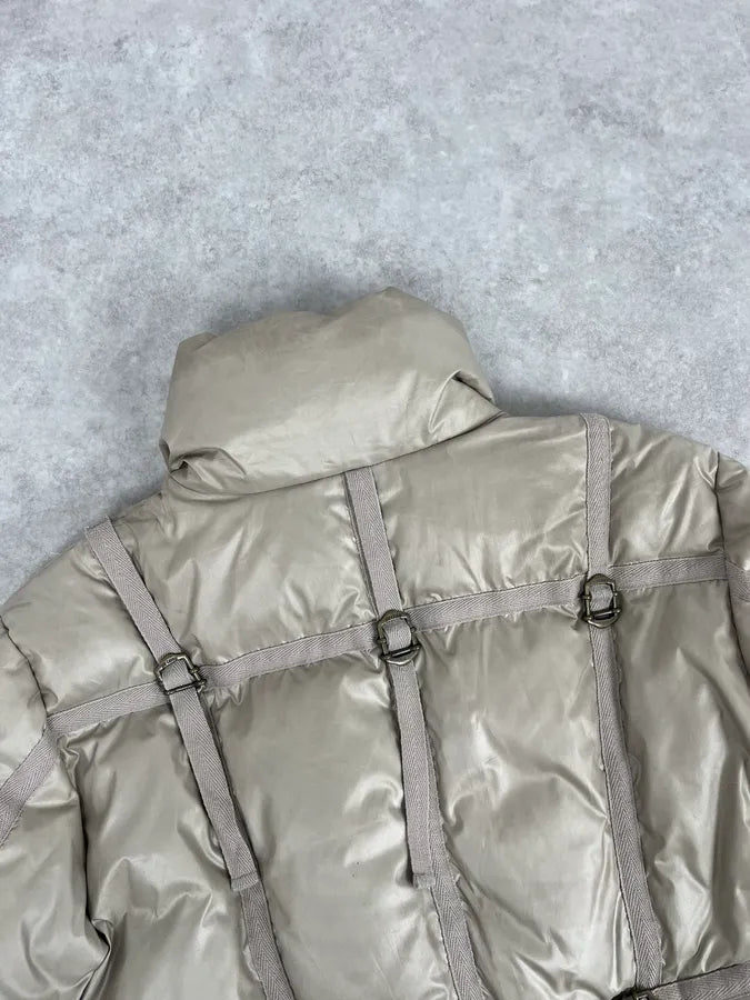 2000s Cavalli Beige Bondage Harness Puffer Jacket QtZHscD 5