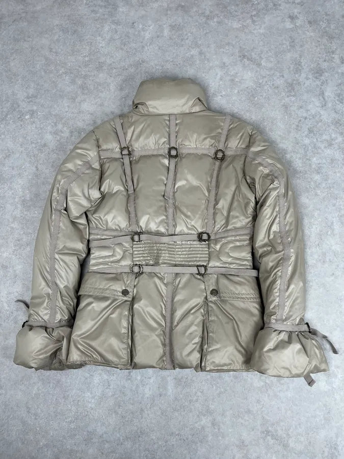 2000s Cavalli Beige Bondage Harness Puffer Jacket QtZHscD 6
