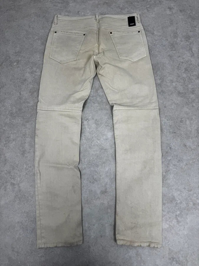 AW2016 Cavalli Beige Slim Distressed Pants  wHidkZo 4