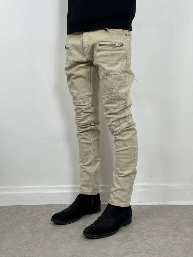 AW2016 Cavalli Beige Slim Distressed Pants  wHidkZo 2