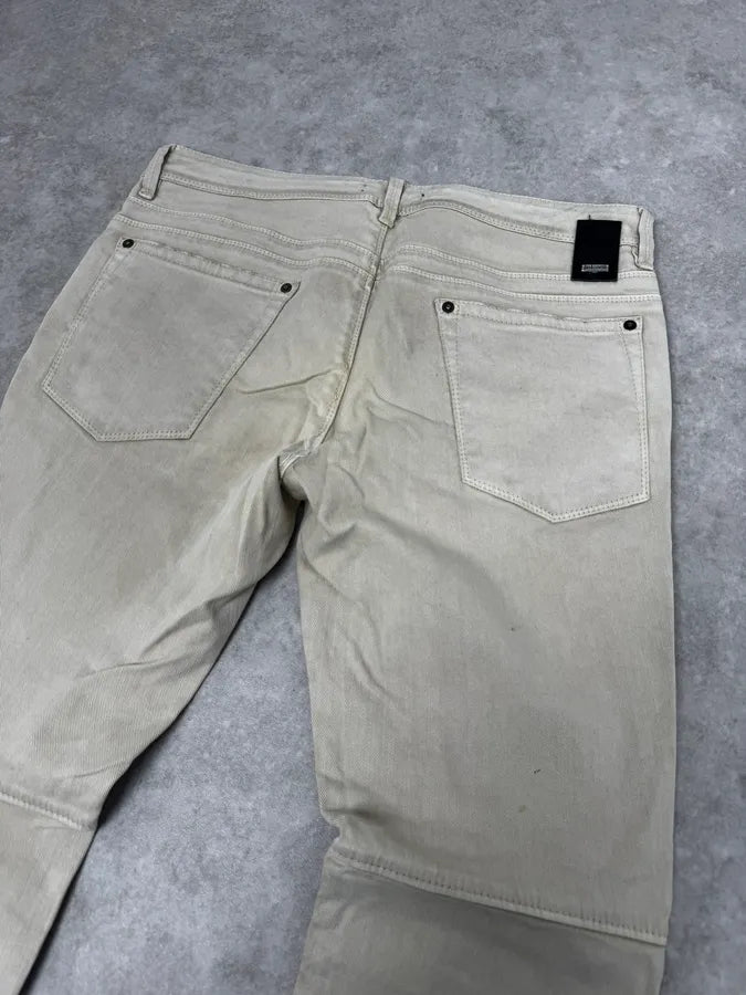 AW2016 Cavalli Beige Slim Distressed Pants  wHidkZo 6