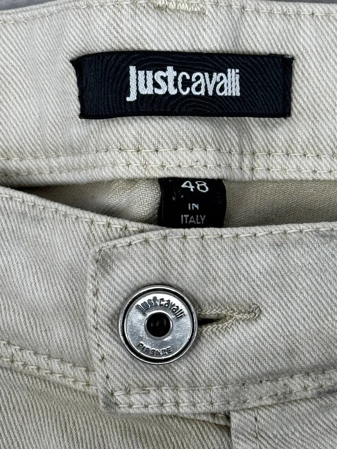 AW2016 Cavalli Beige Slim Distressed Pants  wHidkZo 11