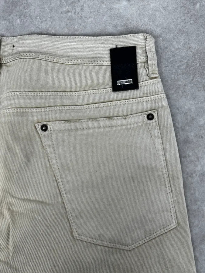 AW2016 Cavalli Beige Slim Distressed Pants  wHidkZo 9