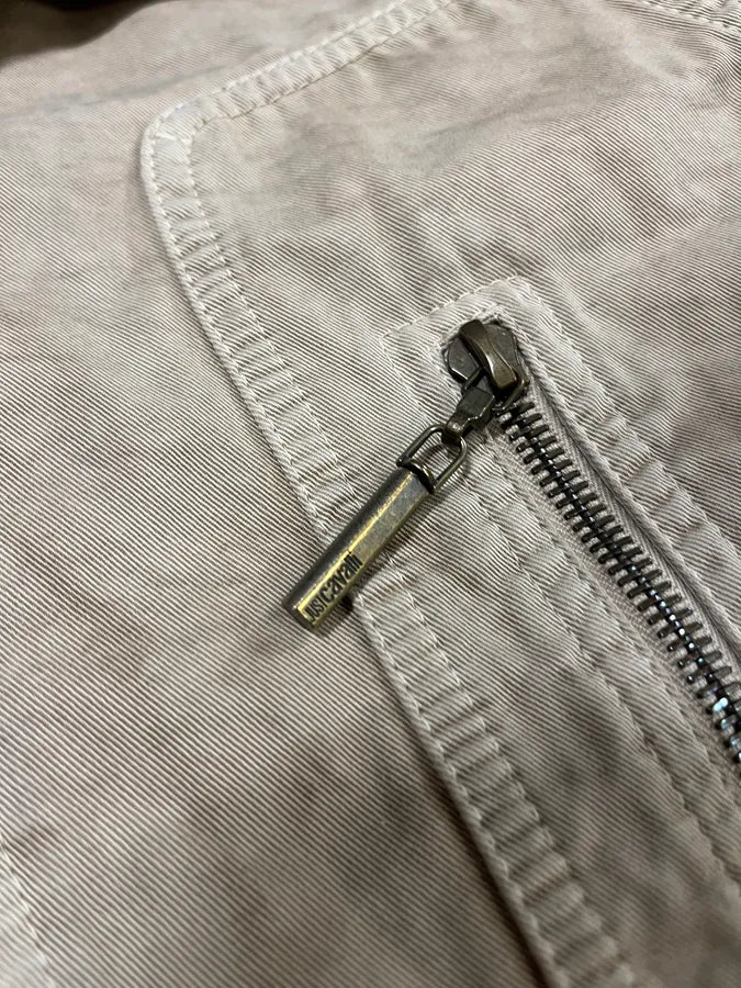 2000s Cavalli Beige Fighter Multi Zips Jacket (M) feeZFtA 10