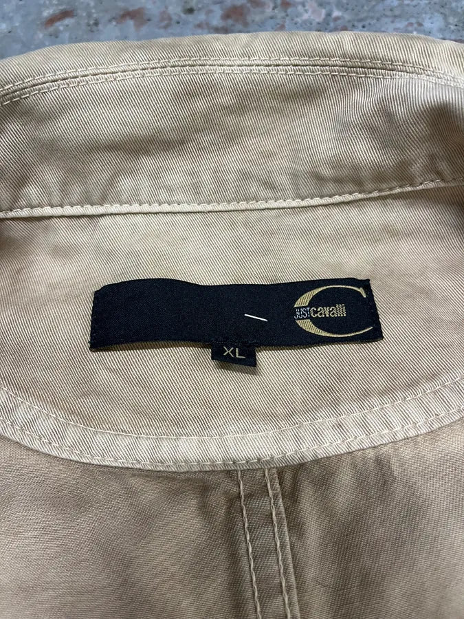 2000s Cavalli Beige Fighter Multi Zips Jacket (M) feeZFtA 9