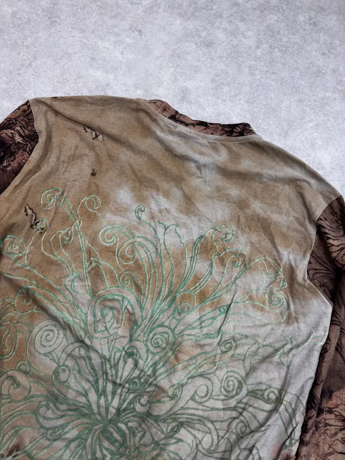 2000s Cavalli Beige Floral Pattern Longsleeve IpEcexS 5