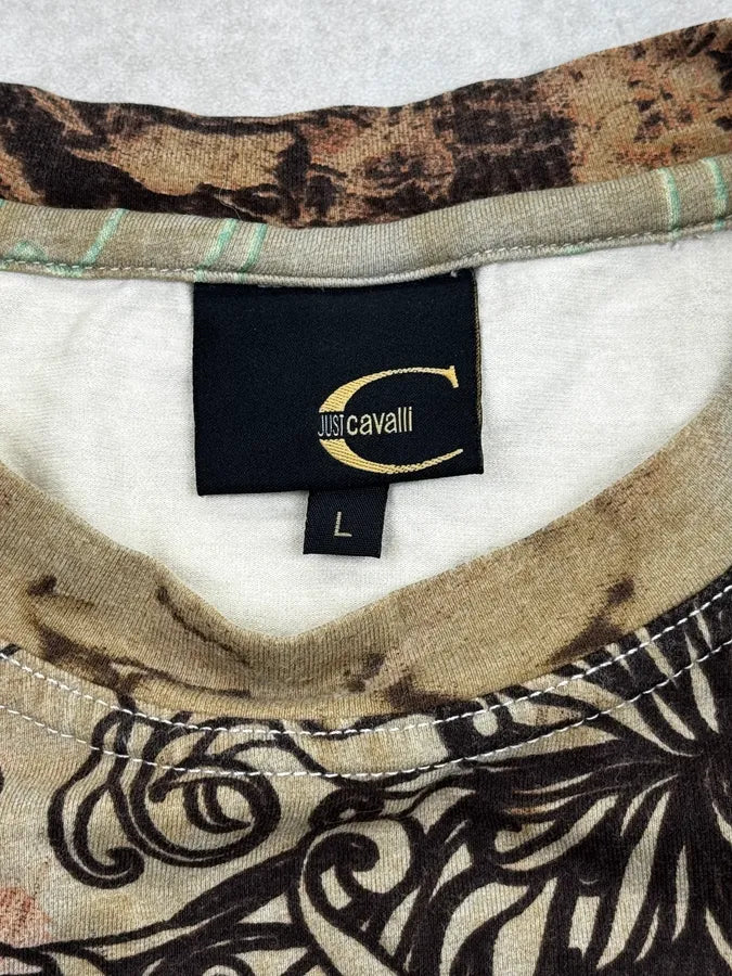2000s Cavalli Beige Floral Pattern Longsleeve IpEcexS 9