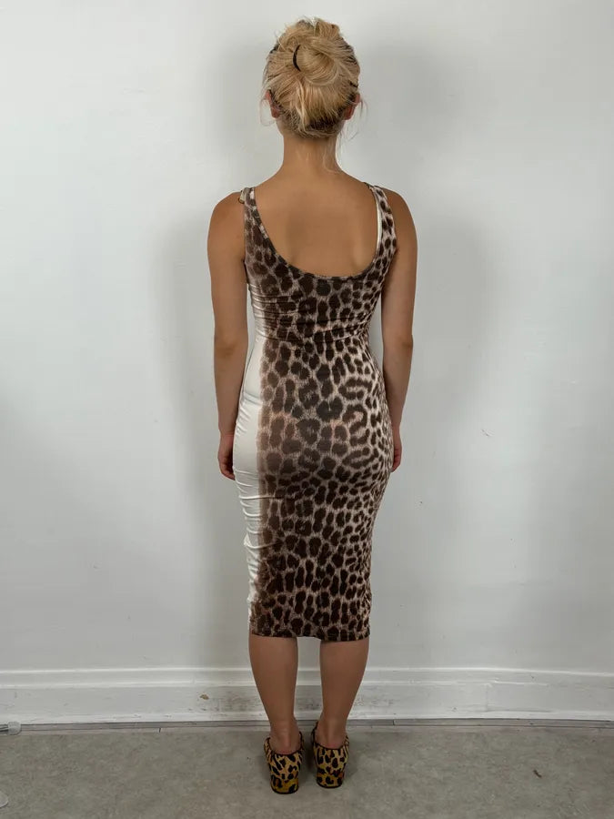 2000s Cavalli Beige Gradiant Leopard Dress jolFBeQ 1