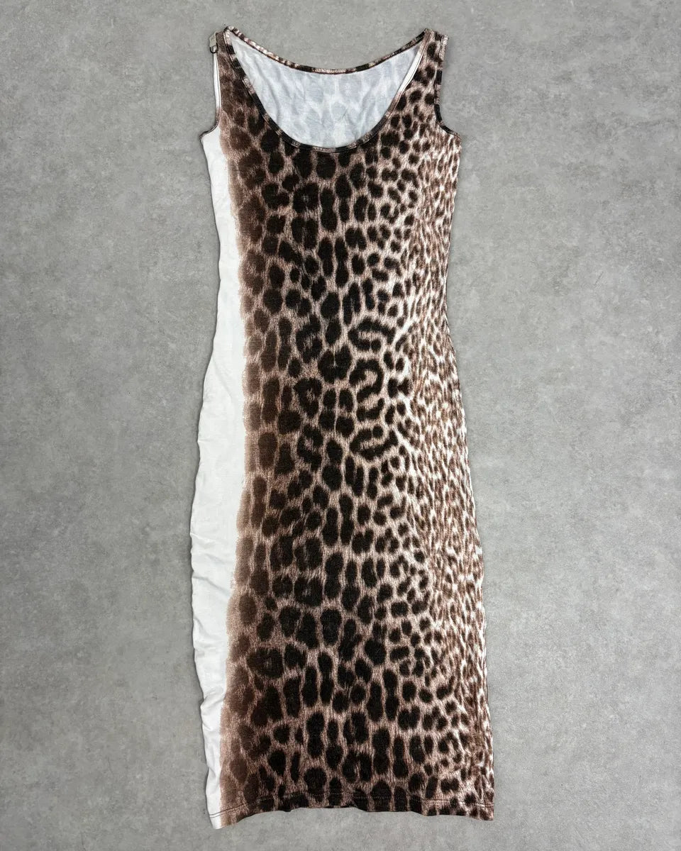 2000s Cavalli Beige Gradiant Leopard Dress jolFBeQ 2