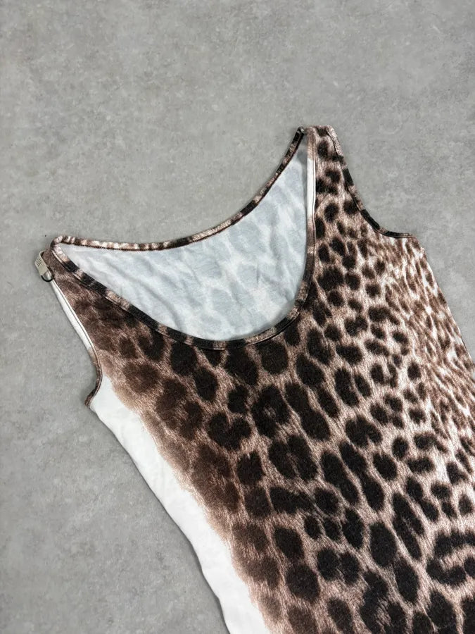 2000s Cavalli Beige Gradiant Leopard Dress jolFBeQ 4