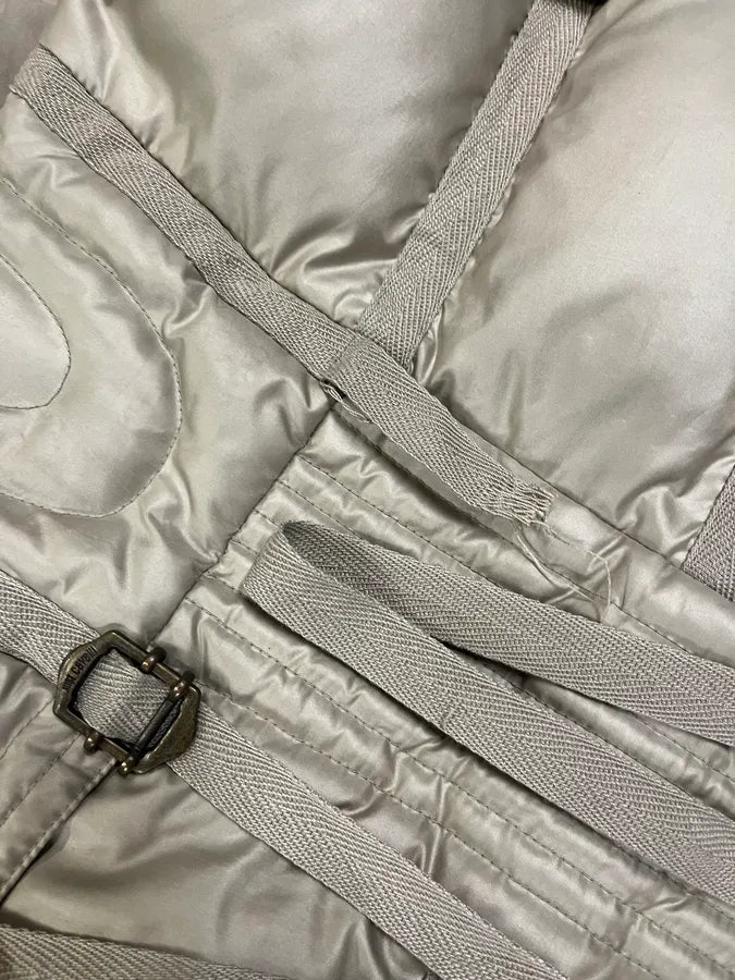 2000s Cavalli Beige Harness Puffer Bondage Jacket (S) rhJlAIu 10