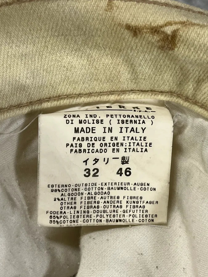 2000s Cavalli Beige Ink Flowers Pants HqLOfko 9