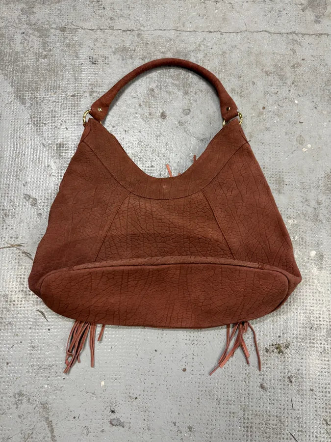 2000s Cavalli Beige Leather Fringe Handle Bag HnWJxdA 5
